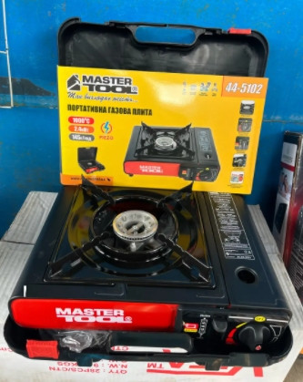 Портативна газова плита MasterTool 44-5102 з адаптером Вінниця - фото 1