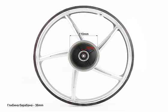 Диск задній литий 1,6-17" ALPHA/ACTIVE "промені", сріблястий (вісь 12мм) Киев