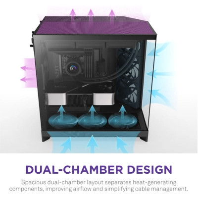 Корпус NZXT H9 Flow Dual-Chamber All Black (CM-H92FB-01) Вінниця - фото 6