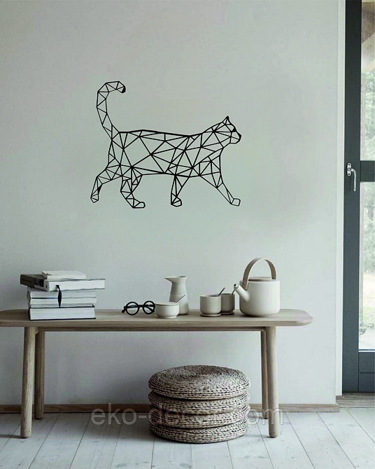 Декоративне настінне Панно «Кіт» Декор на стіну 90*75 см, Чорний Київ - фото 10