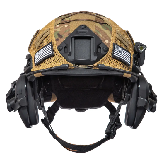 Тактичний шолом Fast Helmet NIJ IIIA + навушники Walkers Razor Slim + чебурашки + ліхтарик + кавер (S) Київ