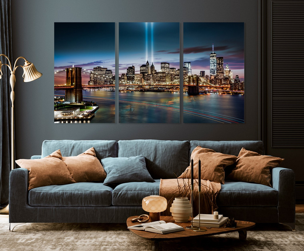 Модульная картина в гостиную / спальню  Місто в ночі   ART-224_3A Киев - изображение 3