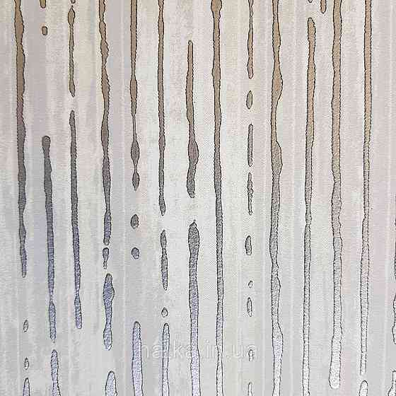 Шпалери флізелінові еко Galerie Metallic FX 0,53Х10 вертикальні смужки структурні сріблясті білі сірі Київ