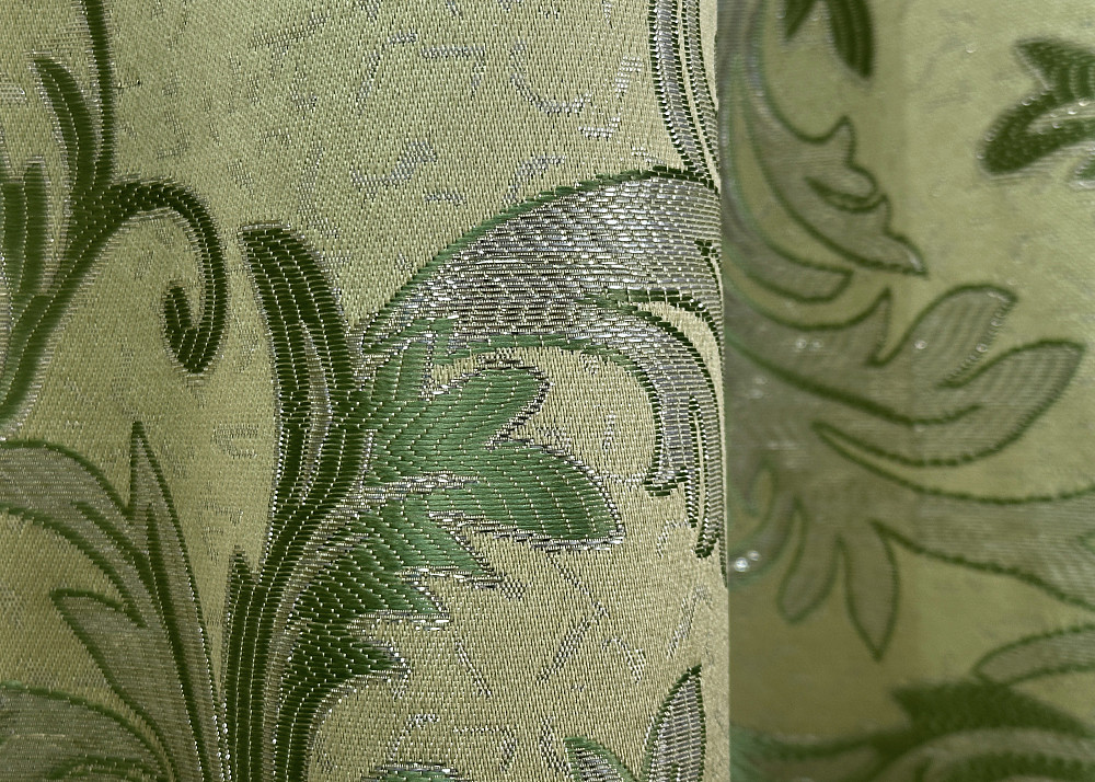 Комплект готовых штор VR-Textil Жаккард Завиток с люрексом № 1649ш Оливковый 145х270 см 2 шт (33-0531) Киев - изображение 8