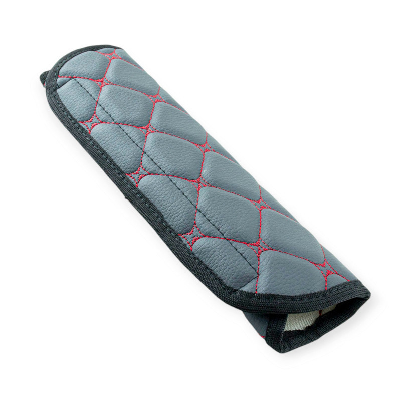 Чохол безпеки s шкірзам сірий, червоний ремб ременя Мукачево - фото 1