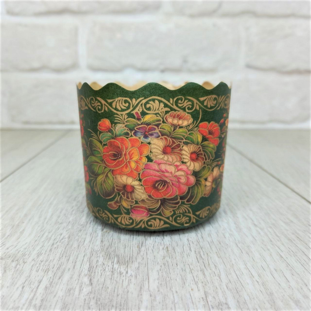 Паперова форма для пасок 70–100 г d70×h65 мм «Жостово», декоративна, 50 шт для випічки Харків - фото 2