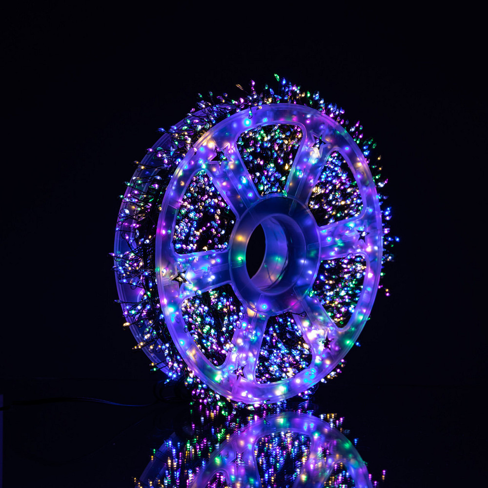 Гірлянда новорічна 100 м, 3000 LED, мультиколор, зелена Київ - фото 2