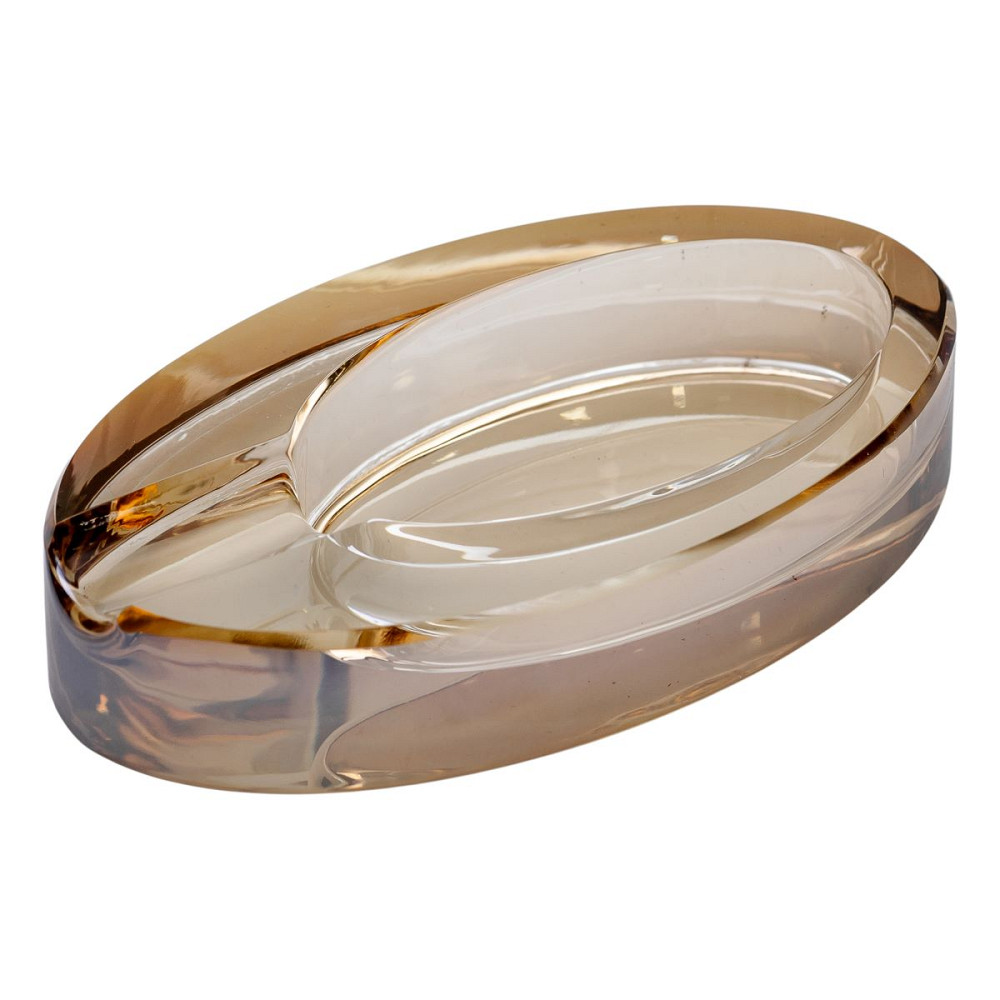 Скляна попільничка для сигарет 13х7.5х2.5 см попільничка декоративна настільна Золотиста HP-4-134 Коломия - фото 2