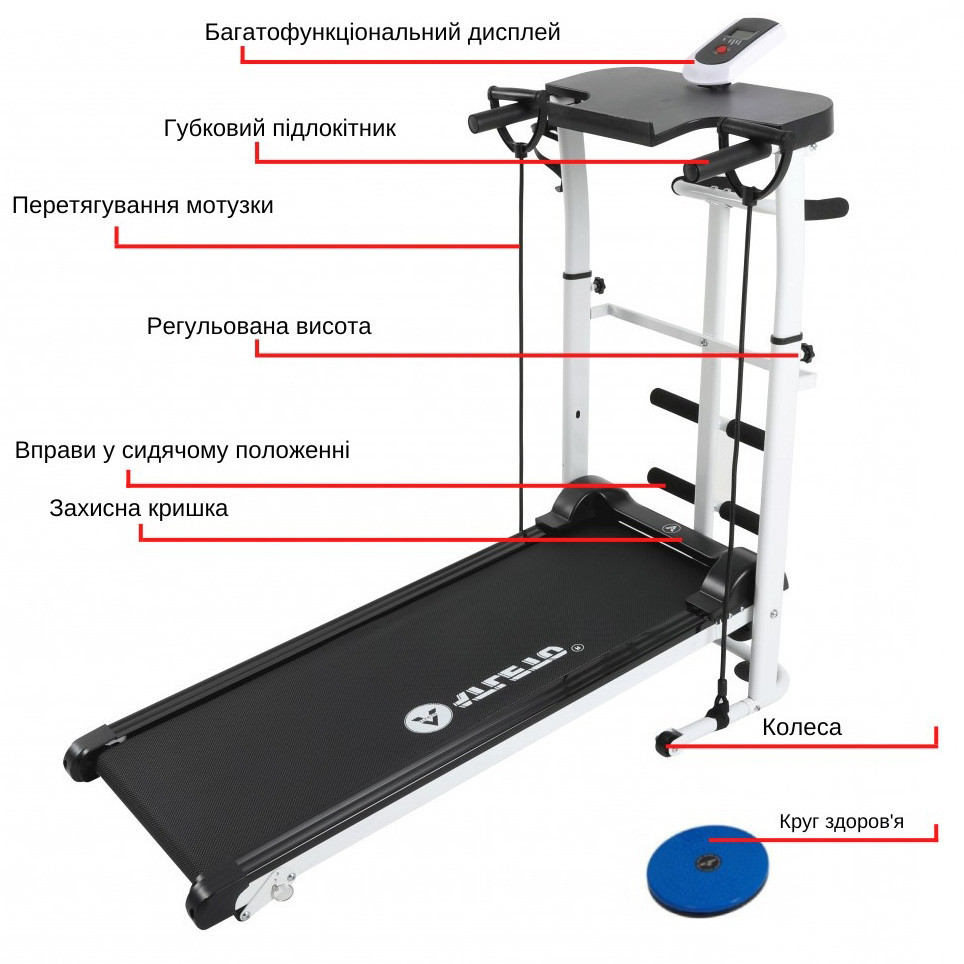 Механічна бігова доріжка Atleto QN-213C-2 для дому домашня Київ - фото 9