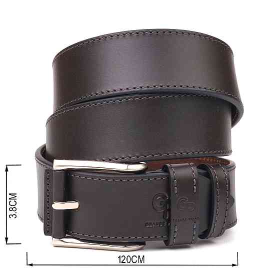 Стильный мужской ремень из натуральной кожи Grande Pelle 21462 Коричневый Киев