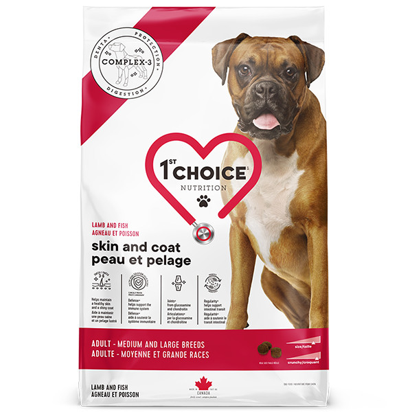 1st Choice Adult Skin and Coat ФЕСТ ЧОЙС ВЗРОСЛЫЙ ЯГНЕНОК РЫБА сухой суперпремиум корм для собак средних и крупных пород Киев - изображение 1