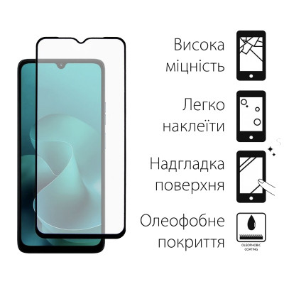 Стекло защитное Dengos Full Glue Motorola G06 Black (TGFG-420) Винница - изображение 2