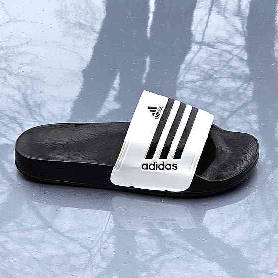 Шльопанці Adidas Чорні Сланці Тапочки Білі Адідас Жіночі (розміри: 38,39,40,41) Дніпро
