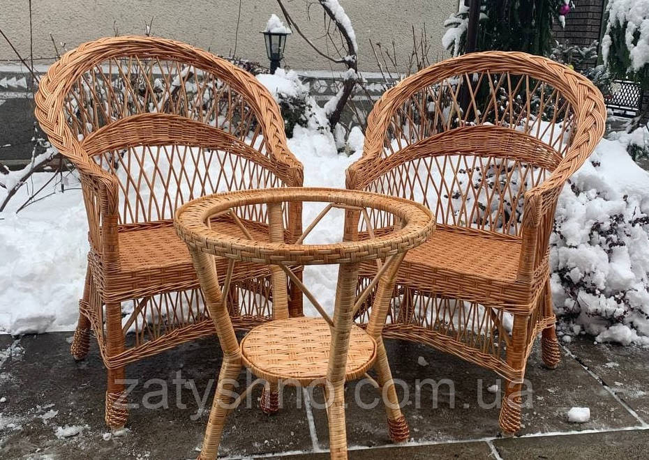 Набір плетених зі столиком під скло Київ - фото 4