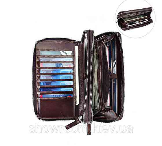 Мужской кожаный кошелек на два отделения Leather Collection (2402) Киев
