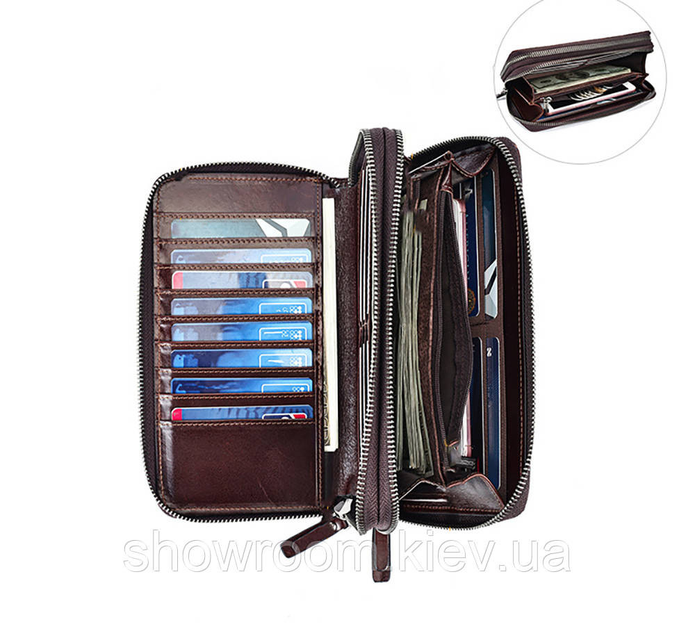 Мужской кожаный кошелек на два отделения Leather Collection (2402) Киев - изображение 5