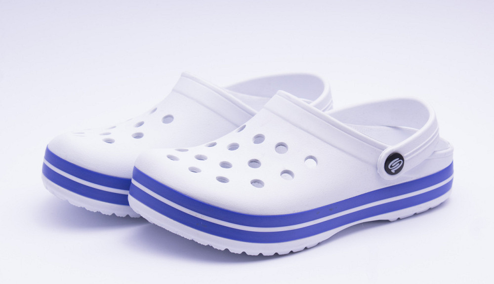 Кроксы белые женские, сабо медицинские, синяя окантовка Одесса - изображение 10