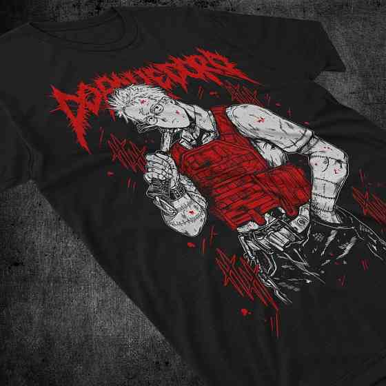 Футболка для мальчика аниме Дорохедоро Дорохедоро Меркх Схин оверсайз (рост от 165 до 180 ) Черний AnimeJ1211m Днепр