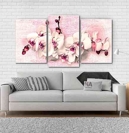 Модульна картина Орхідея Абстракція (53х100см) Art-222_3 Київ
