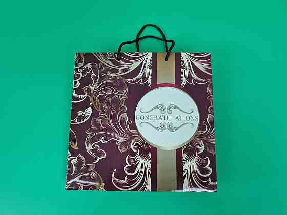 Пакет бумажный подарочный квадратный 23*24*10(артKV-280) (12 шт) Харьков