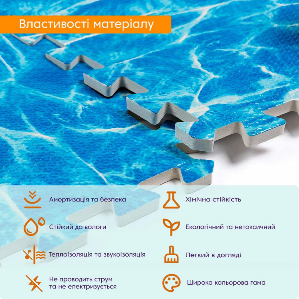 Пол пазл - модульное напольное покрытие 600x600x10мм Океан (МР5) SW-00000141 Днепр - изображение 4
