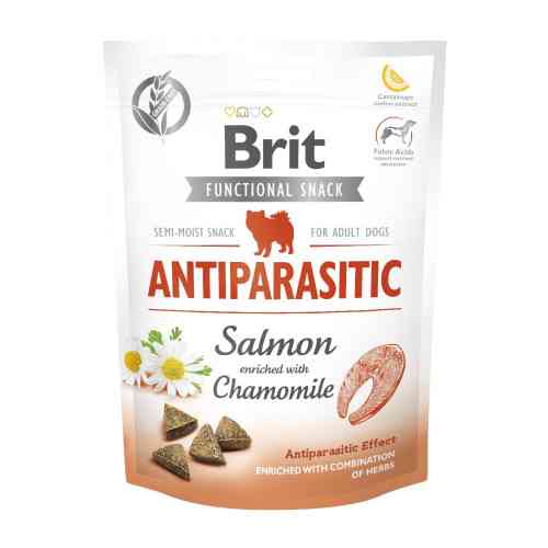 Ласощі Brit Care Functional Snack Snack Antiparasitic Salmon д/собак напіввологі антипаразитарний ефект лосось 150 г Київ