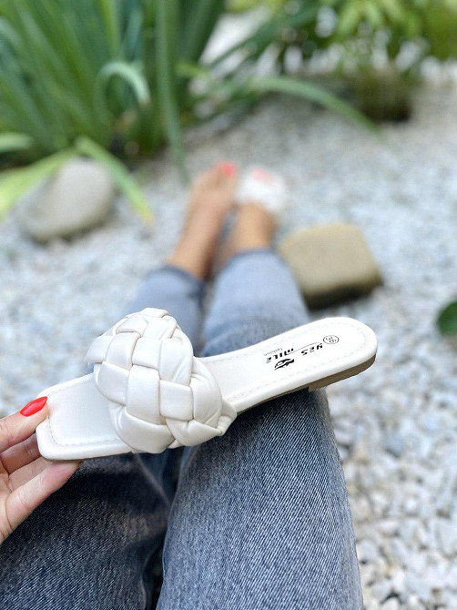 YES MILE Шльопанці жіночі, штучна шкіра, на плоскій підошві бежеві літні YES MILE SS-101 р. 36- Коломия - фото 3