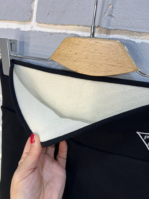 Лосини жіночі Ластівка 5247 рубчик широкий пояс утеплені на хутрі чорні, чорний, L Київ - фото 12