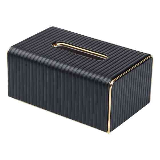 Серветниця з еко шкіри 21.5х13х9 см органайзер для кафе і ресторанів Чорний HP-3-203B Коломия