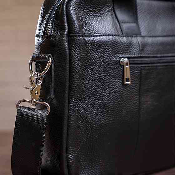 Сумка чоловіча Vintage 14625 шкіряна Чорна Київ