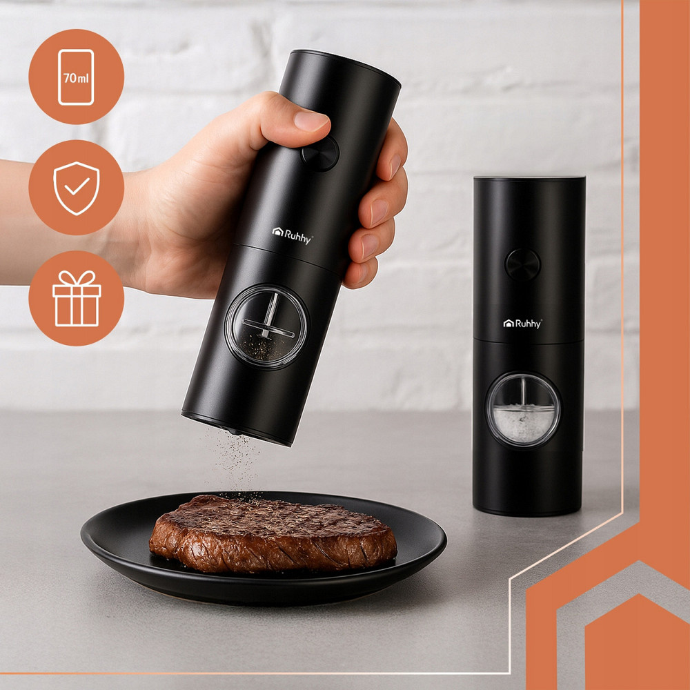 Електричний млин для перцю і солі 140 мл з підсвічуванням Ruhhy (25558) Нововолинськ - фото 2