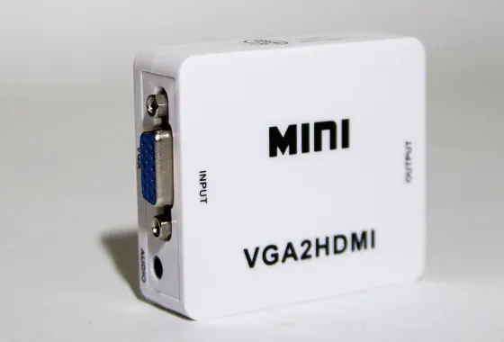 Переходник VGA на HDMI конвертер для ПК, ноутбука, видео регистратора адаптер преобразователь с аудио и внешним питанием HDMI - VGA VGA2HDMI(4272) Коломия