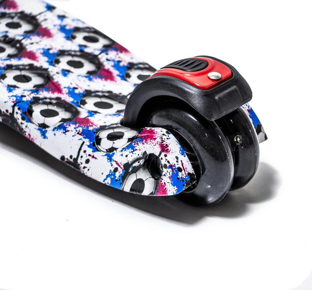 Самокат для хлопчика від 3-х до 6 років MAXI. Малюнок М'ячики. Світиться чорні колеса! Одеса - фото 3