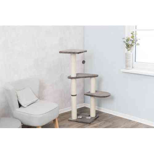 Дряпка-комплекс Trixie Altea для котів з іграшкою на мотузці сизаль/плюш сіра 40х40х117 см Київ