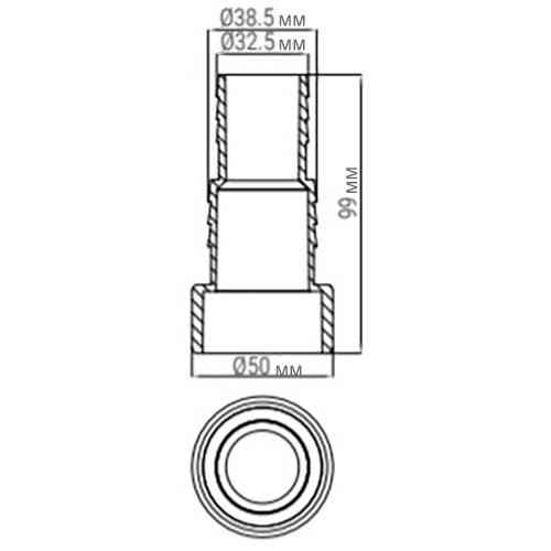 Соединитель шланга для бассейна Emaux 91609006 клеевой (32/38х50 мм) Киев