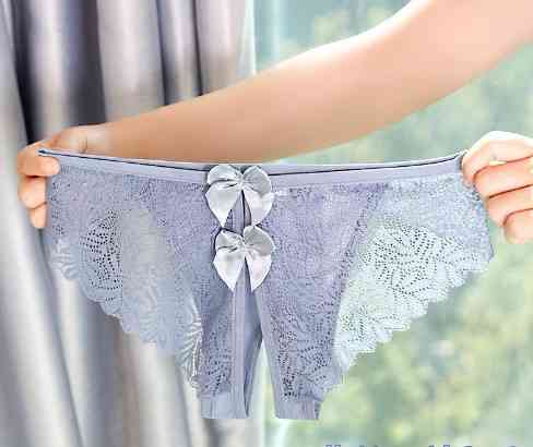 Трусики з розрізом і бантиками 44 сірий Київ