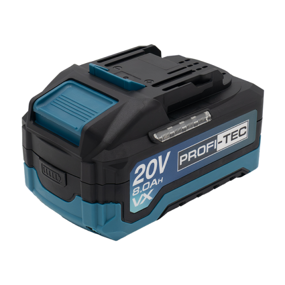 Акумуляторна батарея PROFI-TEC PT2080VX POWERLine : 20V, 8.0Аh, з індикатором заряду, високострумова (007020) Київ