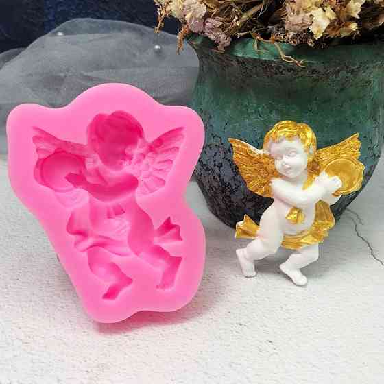 Молд силіконовий Ангел 87 на 72 мм рожевий Київ