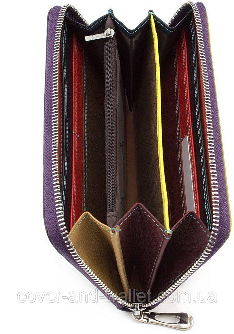 Модний жіночий шкіряний гаманець на блискавці синього кольору ST SB 71 Київ - фото 7