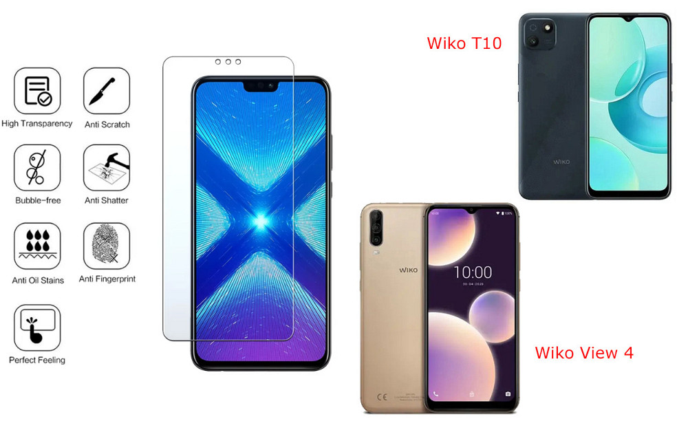 Захисне скло NeoGlass для Wiko T10, Wiko View 4 – надпрозоре та стійке Київ - фото 4