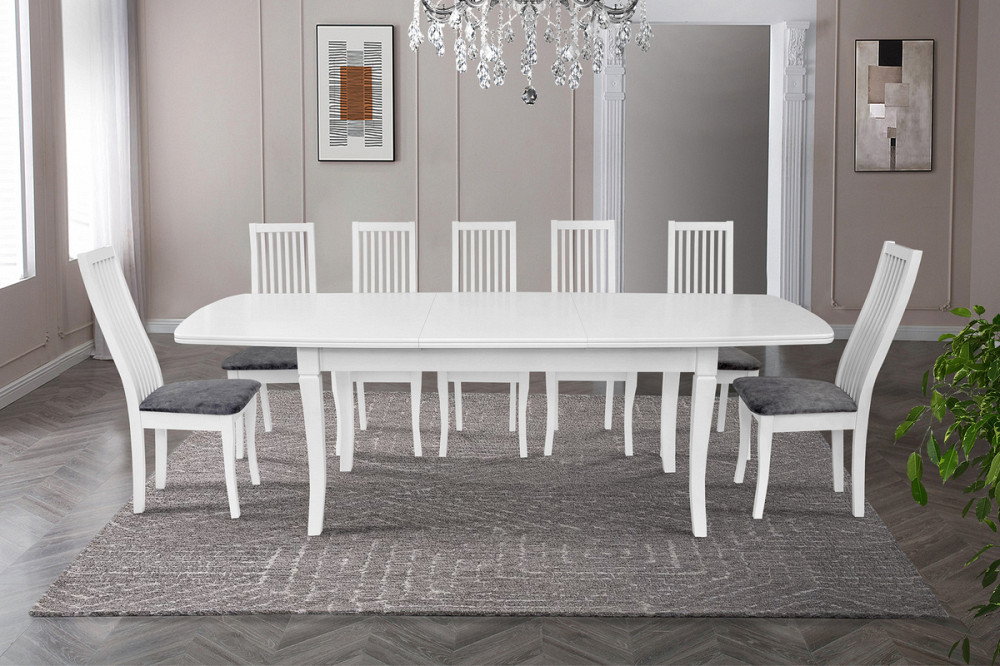 Стіл обідній Квартет (1800+500)*900 білий Київ - фото 1