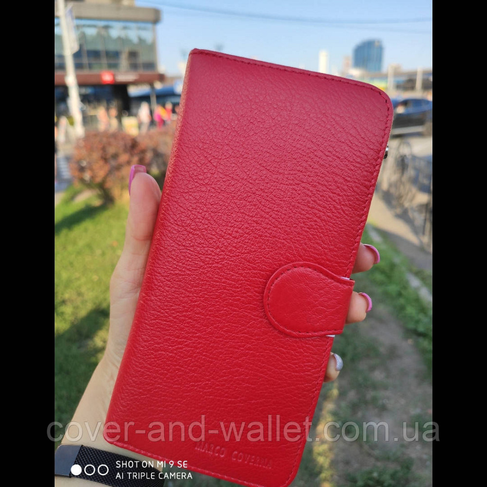 Женский тонкий кожаный кошелек красного цвета Marco Coverna 031-950 Киев - изображение 6