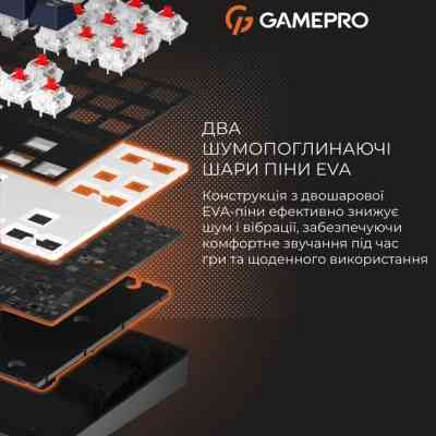 Клавиатура GamePro Genesis Metallic MK110B Outemu Red Switch USB UA Black (MK110B) Винница