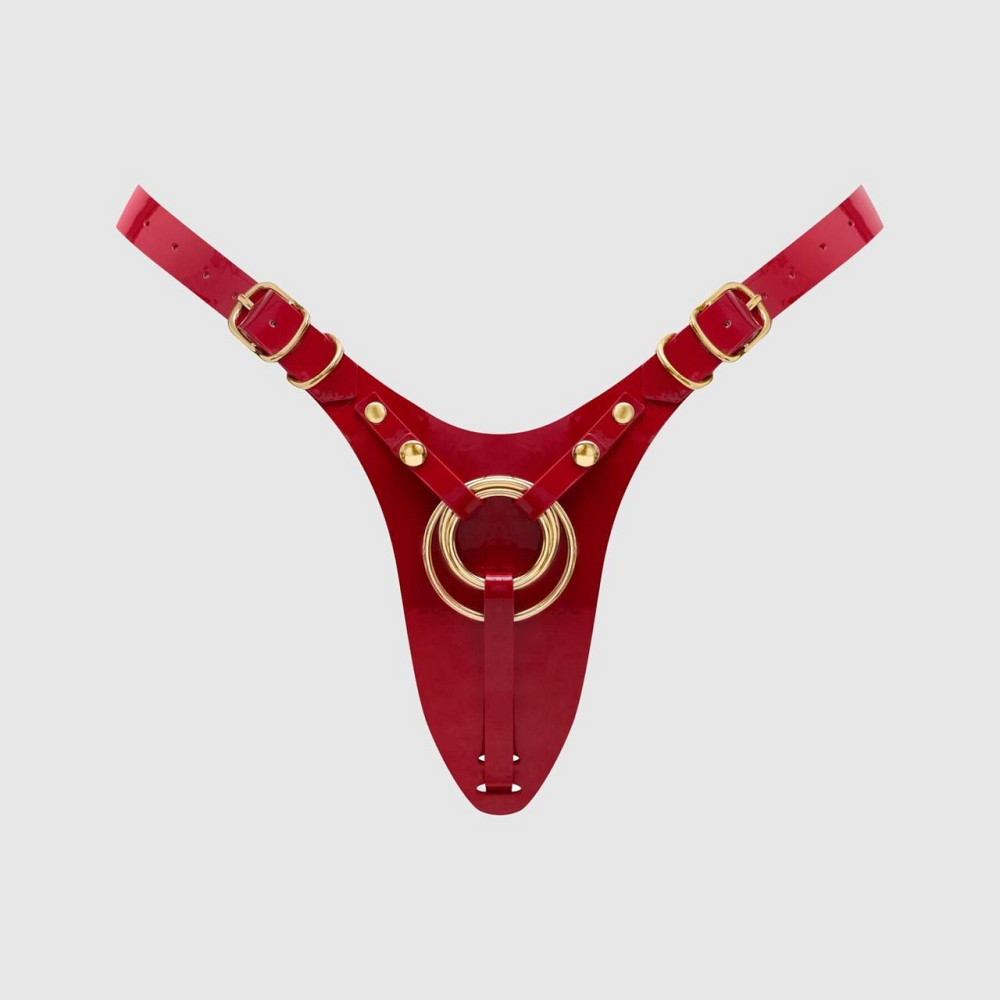 Трусики для страпона Strap-On-Me Leatherette Harness Fabulous - One Size - Red Glossy Sex Aura Київ - фото 1