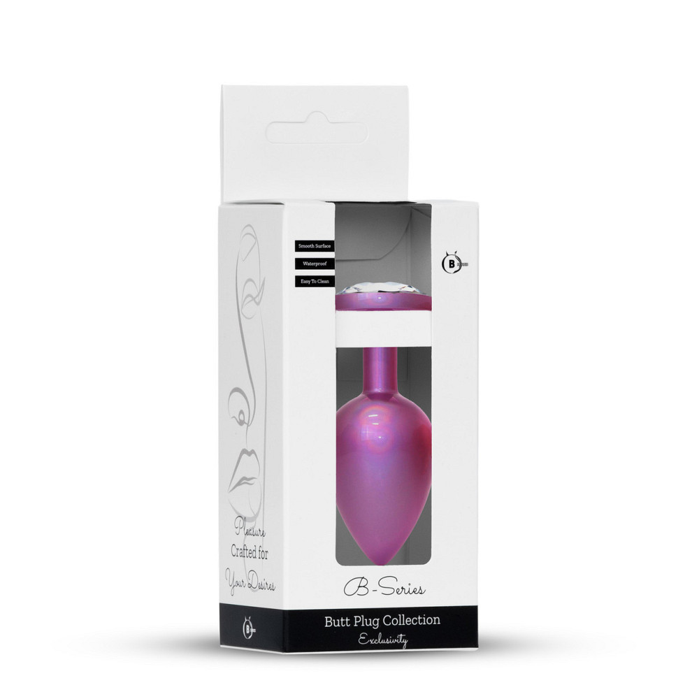 Анальна пробка B-Series Plug Jewellery Pearl Pink PLUG, металева, рожева, L Sex Aura Київ - фото 4