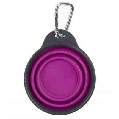 Посуд для собак Dexas Дорожня складна миска Тревел Кап з карабіном мала 240 мл (пурпурна) (0084297309138) Вінниця