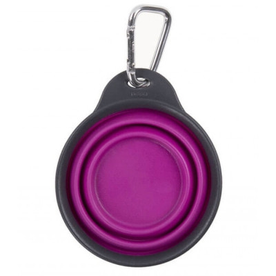 Посуда для собак Dexas Дорожная складная миска Тревел Кап с карабином имела 240 мл (пурпурная) (0084297309138) Винница - изображение 3
