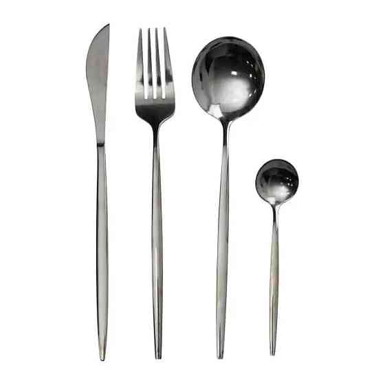 Набір столових приборів 24 предмети набір ложок виделок і ножів на 6 персон Чорний HP-20-45 Київ