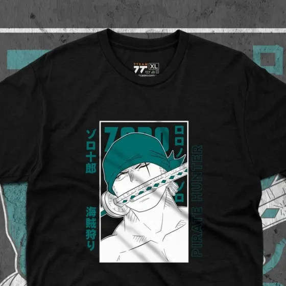 Футболка чоловіча з  принтом Ван Пис Zoro Black Розмір 48 Anime0195 Дніпро