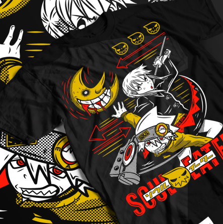 Футболка для мальчика аниме Деатх Кид Соул Еатер оверсайз (рост от 165 до 180 ) Черний AnimeJ0758m Днепр